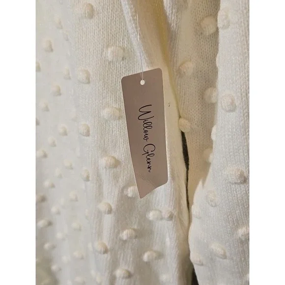 Willow Glenn Women's Cream Textured Cowl Neck Long Sleeve Sweater Dress XL - Picture 2 of 13